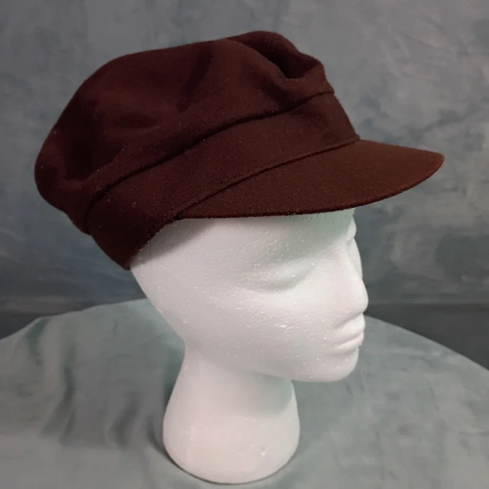 Gap Womens Brown Wool Blend Newsboy Cap Baker Boy Hat Size S/M RN 54023